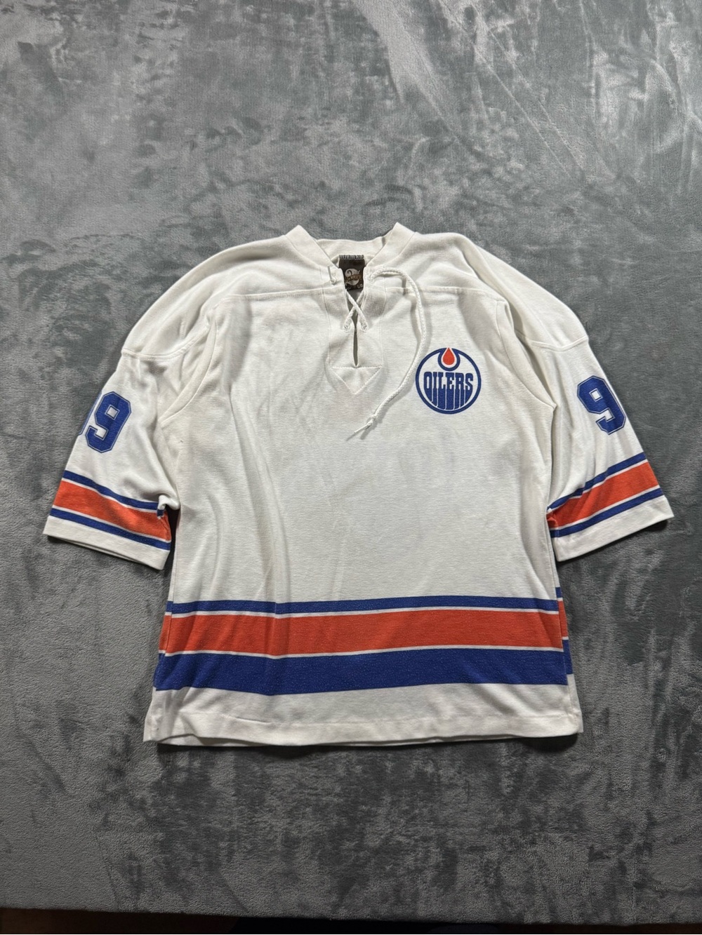 Edmonton Oilers Vintage White Hockey Jersey Shirt
